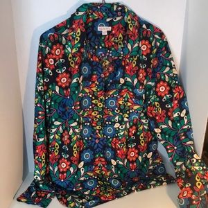 Groovy Polyester 3/4 button Blouse-Merona